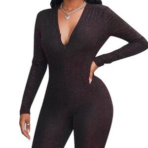 Elegant Black & Red Jumpsuit